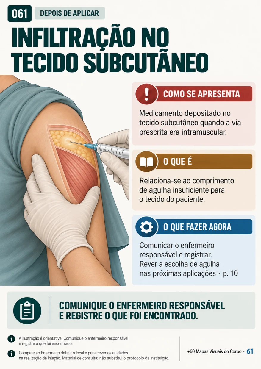 Infiltração por agulha inadequada